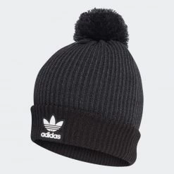 Ολοκαίνουργιο 🎉 Σκούφοι Adidas Originals Adicolor Pom Unisex Σκούφος BLACK 😍