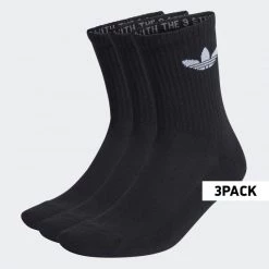 Αγορά 🥰 Κάλτσες Adidas Originals Cushioned Trefoil 3-Pack Unisex Κάλτσες BLACK/WHITE 🤩