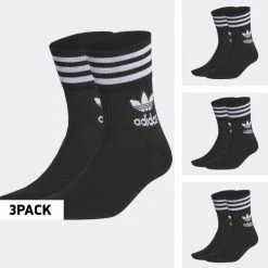 Εξοδος 🔔 Κάλτσες Adidas Originals Mid Cut Crew 🧦 Socks 3Pack BLACK/WHITE ✨