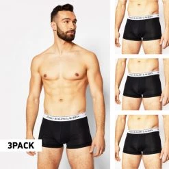 Νέος 😀 Εσώρουχα Polo Ralph Lauren Bci Ανδρικά Μπόξερ 3-Pack BLK WHT/BLK WHT/BLK WHT ⭐