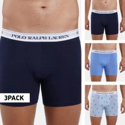 Καλύτερη πώληση 🔥 Εσώρουχα Polo Ralph Lauren Boxer Brief 3 Pack Ανδρικά Μποξεράκια 3PK EL BLU AOPP/HB BLU/NPT NVY 👏