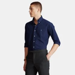 Καλύτερη πώληση 🌟 Πουκάμισα Polo Ralph Lauren Slim Fit Stretch Poplin Ανδρικό Πουκάμισο NEWPORT NAVY 🌟 -adidas-originals Κατάστημα polo ralph lauren cubdppcs long sleeve sport shirt 21