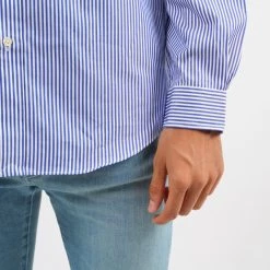 Φτηνός 👏 Πουκάμισα Polo Ralph Lauren Ανδρικό Πουκάμισο BLUE/WHITE BENGAL STRIPE 🧨 -adidas-originals Κατάστημα polo ralph lauren cubdppcs long sleeve sport shirt 32