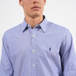 Φτηνός 👏 Πουκάμισα Polo Ralph Lauren Ανδρικό Πουκάμισο BLUE/WHITE BENGAL STRIPE 🧨 -adidas-originals Κατάστημα polo ralph lauren cubdppcs long sleeve sport shirt 33