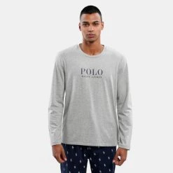 Καλύτερη πώληση ❤️ Ανδρικές Πιτζάμες Polo Ralph Lauren Ανδρική Πιτζάμα με Μακρύ Μανίκι ANDOVER HEATHER BOXED LOGO 😉