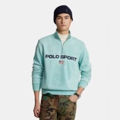 Εξοδος 🔔 Φούτερ Polo Ralph Lauren Lshzm1-Long Sleeve-Sweatshirt BRIGHT TEAL 🥰