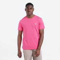 Αγορά 👏 T-Shirts | Μπλούζα κοντό μανίκι Polo Ralph Lauren Classics Ανδρικό T-Shirt PINK 🧨