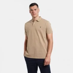 Πολύ καλή προσφορά 🎉 Πόλο Τ-shirts Polo Ralph Lauren Ανδρικό Πόλο T-shirt Beige/Khaki 🛒