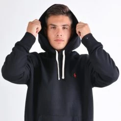 Πολύ καλή προσφορά 😍 Μπλούζες με Κουκούλα Polo Ralph Lauren Ανδρική Μπλούζα με Κουκούλα POLO BLACK ✨ -adidas-originals Κατάστημα polo ralph lauren rl fleece lsl knt 2