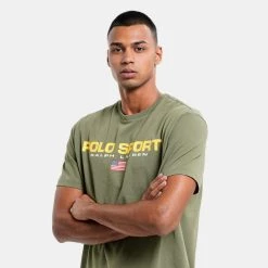 Πολύ καλή προσφορά 🛒 T-Shirts | Μπλούζα κοντό μανίκι Polo Ralph Lauren Ανδρικό T-shirt ARMY OLIVE 🎁 -adidas-originals Κατάστημα polo ralph lauren sscnclsm1 short sleeve t shirt 9