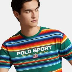 Συμφωνίες ✨ T-Shirts | Μπλούζα κοντό μανίκι Polo Ralph Lauren Ανδρικό T-shirt DESERT AWNING STRIPE FOREST ✔️ -adidas-originals Κατάστημα polo ralph lauren sscnclsm3 short sleeve t shirt 2