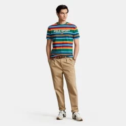 Συμφωνίες ✨ T-Shirts | Μπλούζα κοντό μανίκι Polo Ralph Lauren Ανδρικό T-shirt DESERT AWNING STRIPE FOREST ✔️ -adidas-originals Κατάστημα polo ralph lauren sscnclsm3 short sleeve t shirt 4