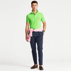 Flash Sale 👍 Πόλο Τ-shirts Polo Ralph Lauren Ανδρικό Πόλο T-shirt KIWI LIME/C3867 🧨 -adidas-originals Κατάστημα polo ralph lauren sskccmslm1 short sleeve knit 19