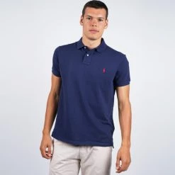 Φτηνός ✨ Πόλο Τ-shirts Polo Ralph Lauren Ανδρική Πόλο Μπλούζα NEWPORT NAVY/C3870 ⭐